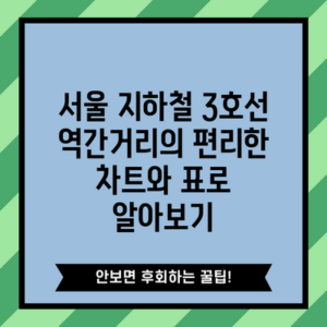 서울 지하철 3호선 역간거리의 편리한 차트와 표로 알아보기