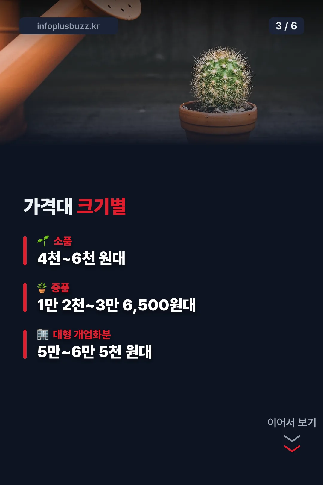 크기별 가격대