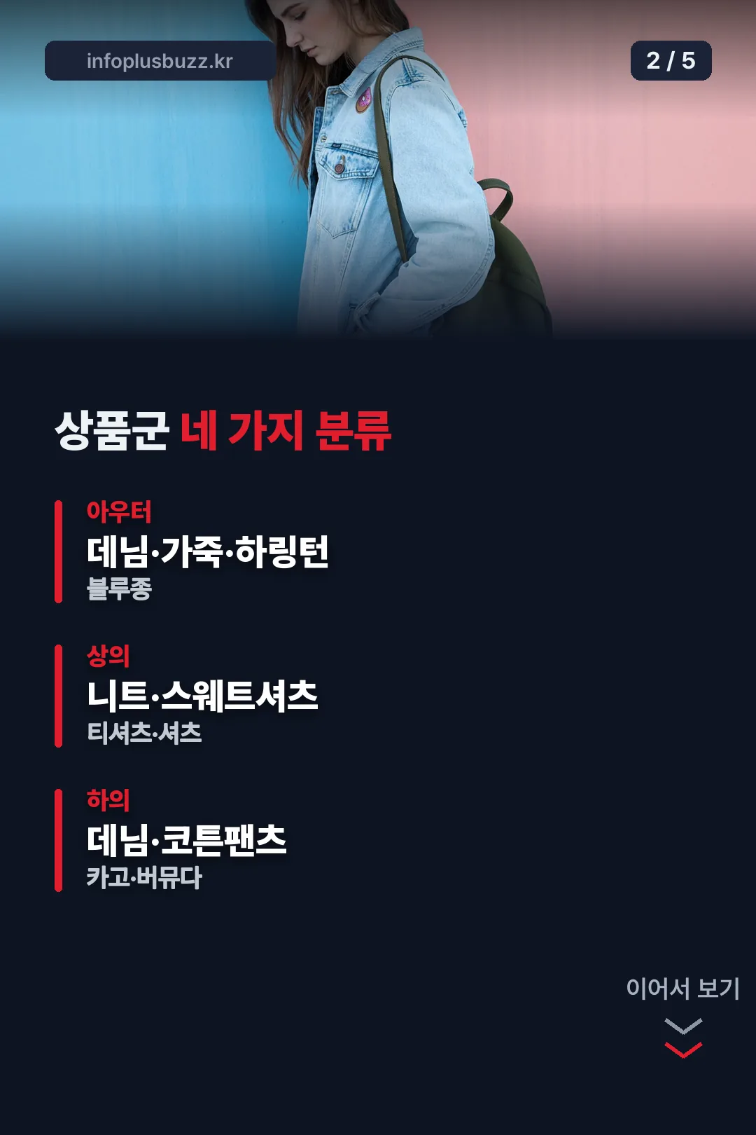 상품군 네 가지 분류