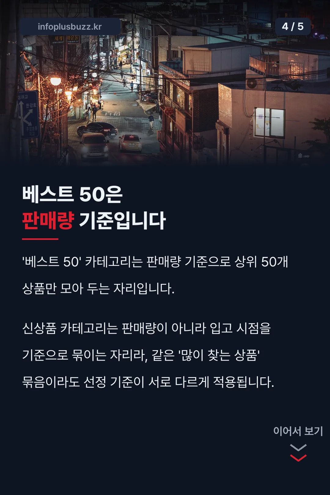 베스트 50은 판매량 기준