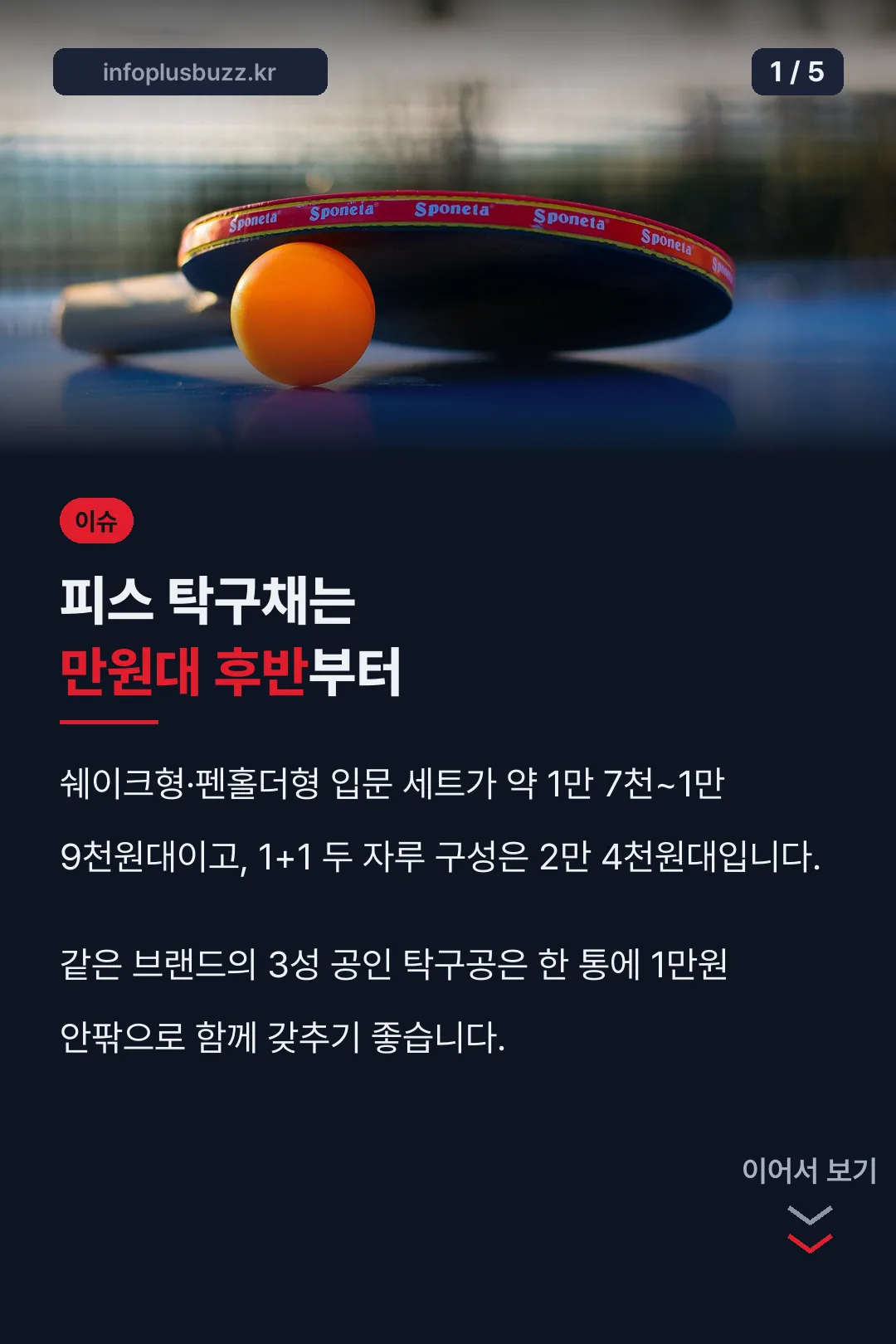 피스 탁구채 가격대