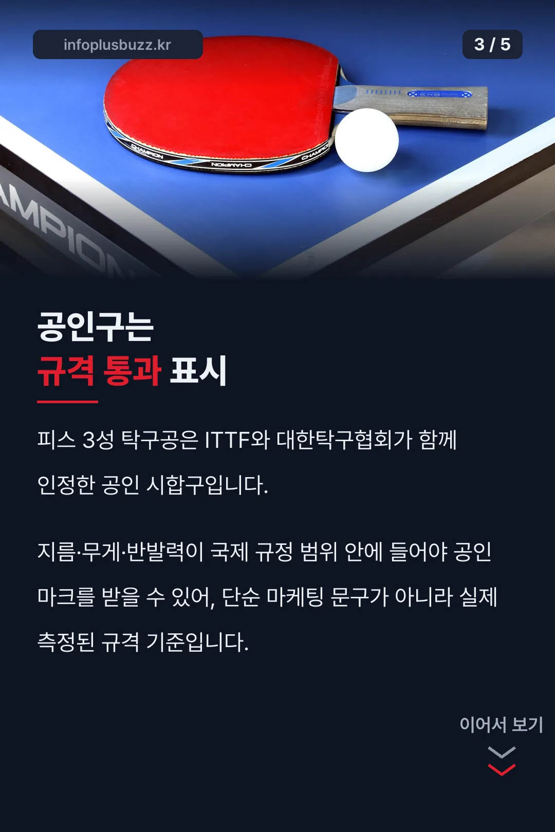 공인구 규격 설명